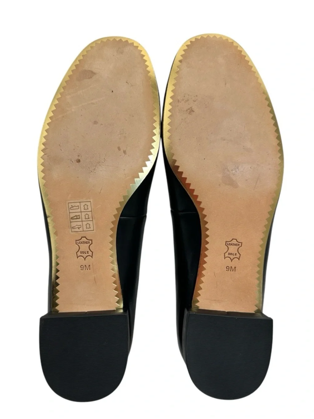 TORY BURCH Black Chelsea 25mm Ballet Flat Logo Heel Size 9 $268 Old Money